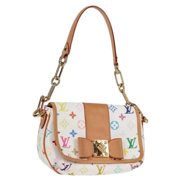 LOUIS VUITTON Monogram Multicolor Patty Shoulder Bag White M40305 Auth - Picture 1 of 14